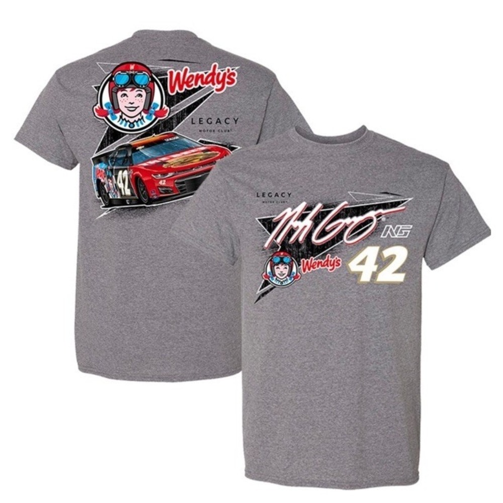 Noah Gragson Legacy Motor Club‎ Team Heather Gray Wendy's Car Mens T-Shirt S New